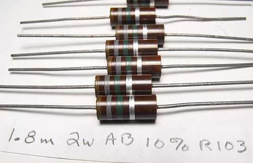 1.8 MEG OHM 2 WATT ALLEN BRADLEY AB TUBE AMP CARBON RESISTORS