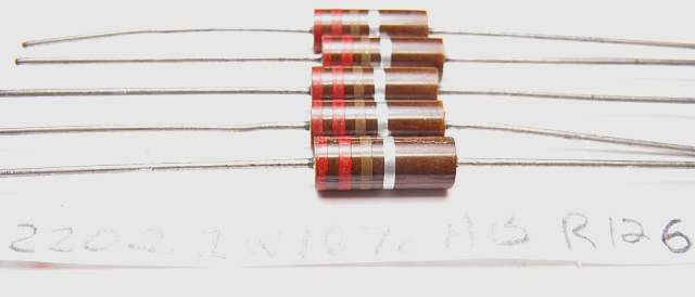 220 OHM 1 WATT ALLEN BRADLEY QTY-2 AB TUBE AMP CARBON RESISTORS