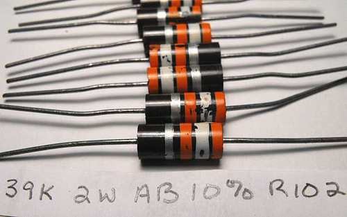 39K OHM 2W TUBE GUITAR AMP QTY-2 ALLEN BRADLEY RESISTORS