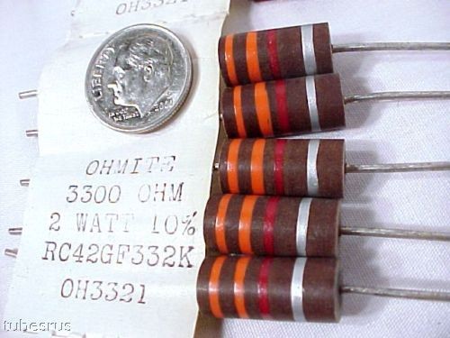 3.3K OHM 2 WATT TUBE AMP OHMITE CARBON RESISTORS