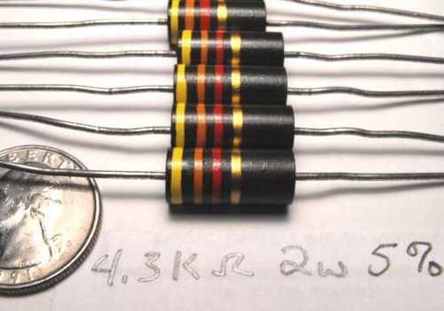 4.3K OHM 2 WATT ALLEN BRADLEY AB TUBE AMP CARBON RESISTORS