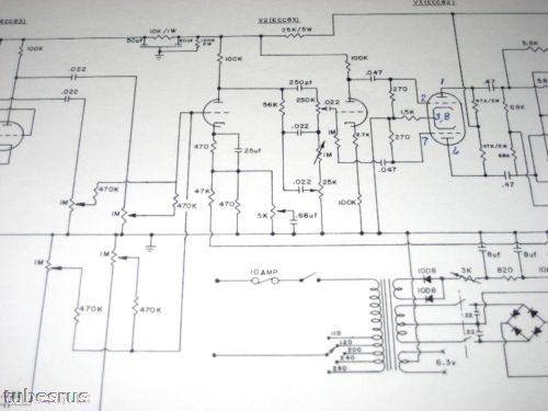 MARSHALL 5002 KEYBOARD AMPLIFIER AMP SCHEMATIC