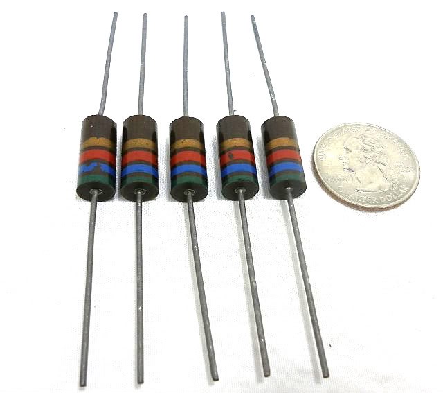 5.6K OHM 2 WATT QTY-2 ALLEN BRADLEY TUBE AMP CARBON RESISTORS