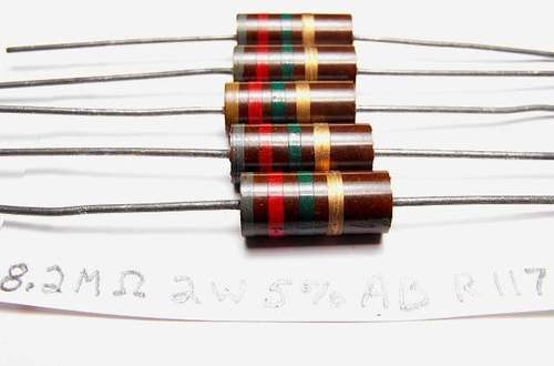 8.2 MEG OHM 2 WATT ALLEN BRADLEY QTY-2 AB TUBE AMP CARBON RESISTORS