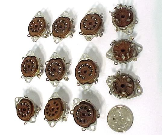 9 PIN MICA FILLED 12AX7 TUBE AMP TRIODE SOCKETS