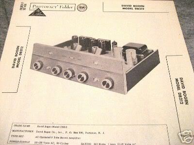 BOGEN TUBE AMP PREAMP TEST MIXER DB212 12AX7 MANUAL