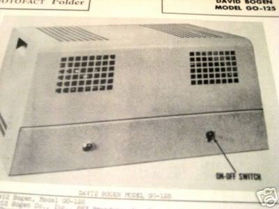 BOGEN GO-125 TUBE AMP PREAMP MIXER SCHEMATIC MANUAL