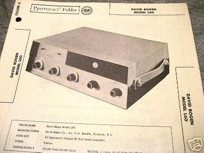 BOGEN TUBE AMP PREAMP MIXER 6 CH L60 SCHEMATIC MANUAL