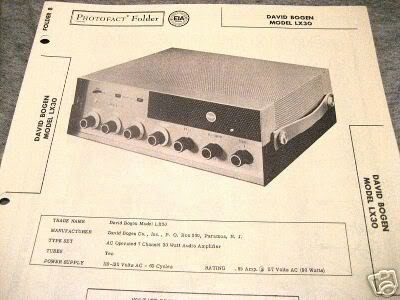 BOGEN TUBE AMP PREAMP MIXER 7 CH LX30 SCHEMATIC MANUAL