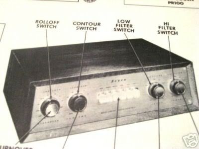 BOGEN PR100 6 CH TONE TUBE AMP PREAMP SCHEMATIC MANUAL