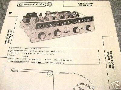 BOGEN TUBE AMP PREAMP 12AX7 TUNER R710 SCHEMATIC MANUAL