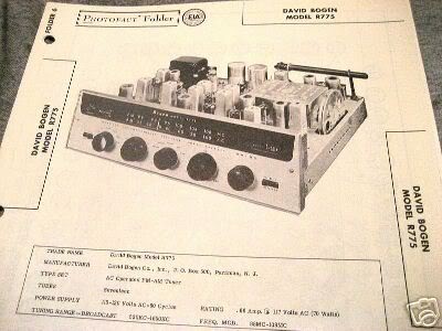 BOGEN TUBE AMP PREAMP 12AX7 TUNER R775 SCHEMATIC MANUAL