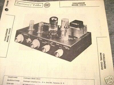 CHALLENGER TUBE AMP PREAMP 12AX7 CHA10 SCHEMATIC MANUAL