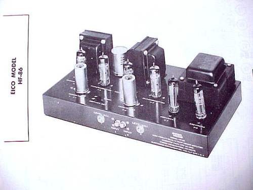 EICO HF-86 6BQ5 12DW7 TRIODE TUBE MIX AMPLIFIER MANUAL