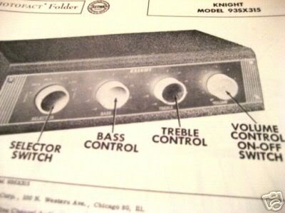 KNIGHT 93SX315 TUBE AMP PREAMP MIXER SCHEMATIC MANUAL