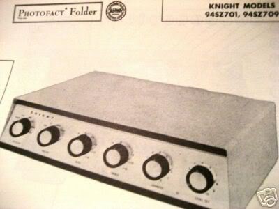 KNIGHT 94SX700 94SX708 TUBE AMP PREAMP SCHEMATIC MANUAL