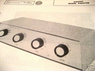 KNIGHT 94SX706 TONE EQ TUBE PREAMPLIFIER SCHEMATIC MANUAL