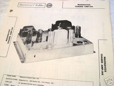 MAGNAVOX 144 TUBE AMP PREAMP MIXER SCHEMATIC MANUAL