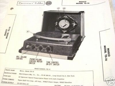 MASCO TD-16 TURNTABLE SCHEMATIC MANUAL