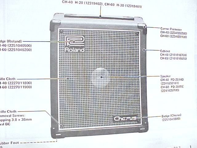 ROLAND CH-40 60 GUITAR AMP SERVICE SCHEMATIC MANUAL