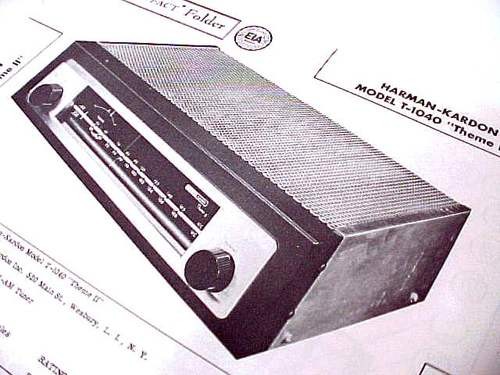 HARMAN KARDON T-1040 FM TUBE AMPLIFIER TUNER SCHEMATIC