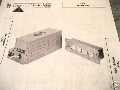 UL TRIX T43 TUBE AMP PREAMP 12AX7 SCHEMATIC MANUAL