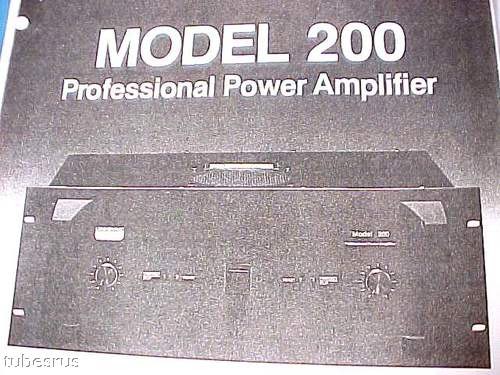 200 UNI-SYNC HIGH POWER PRO AUDIO PA AMPLIFIER MANUAL